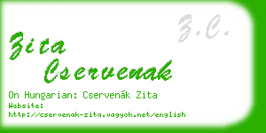 zita cservenak business card